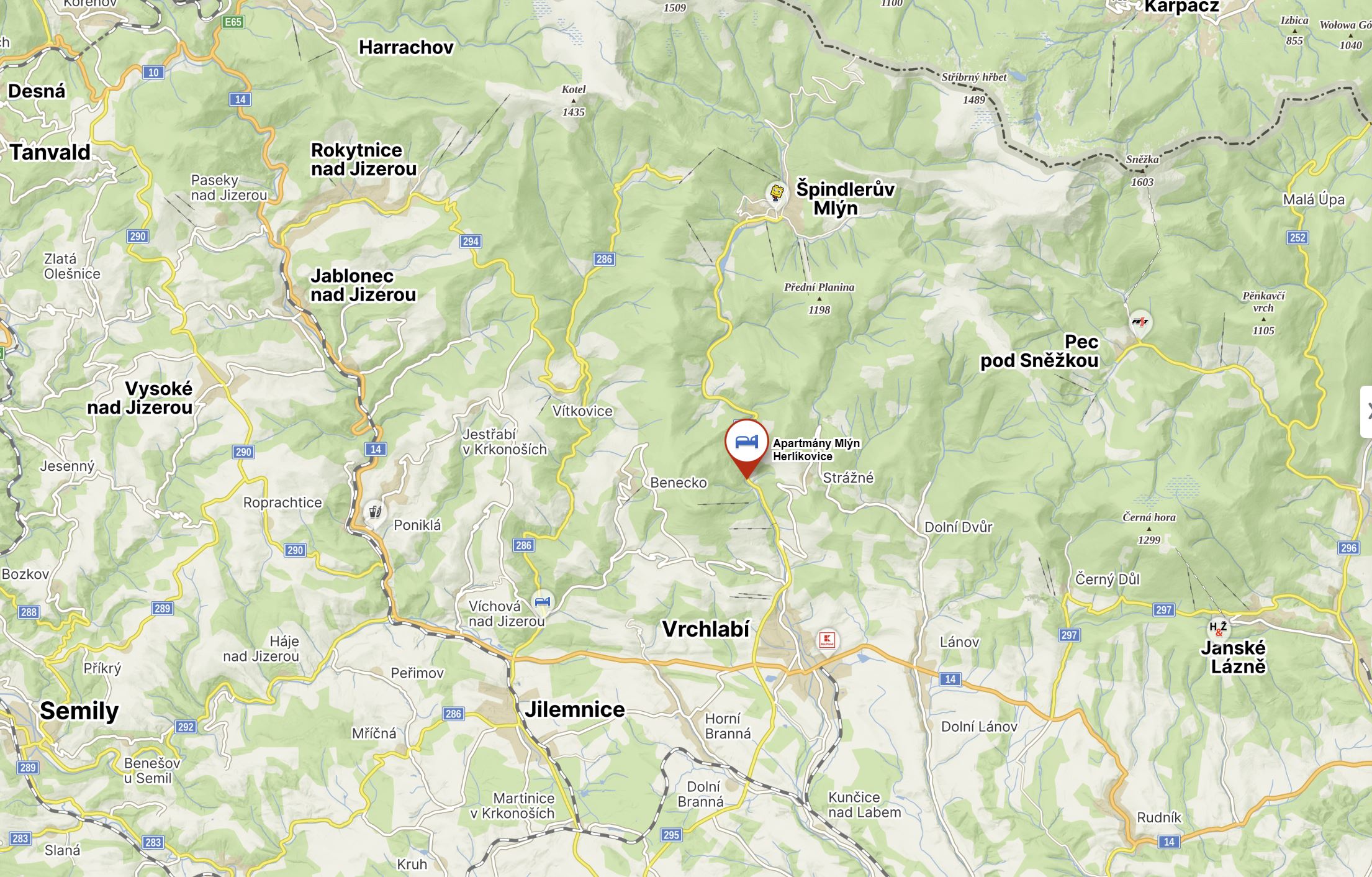 mapa okolí